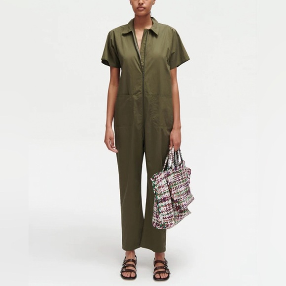 Rachel Comey Green Poplin Barrie Zip Up Boiler Suit Jumpsuit Cotton Oversized - Picture 14 of 17